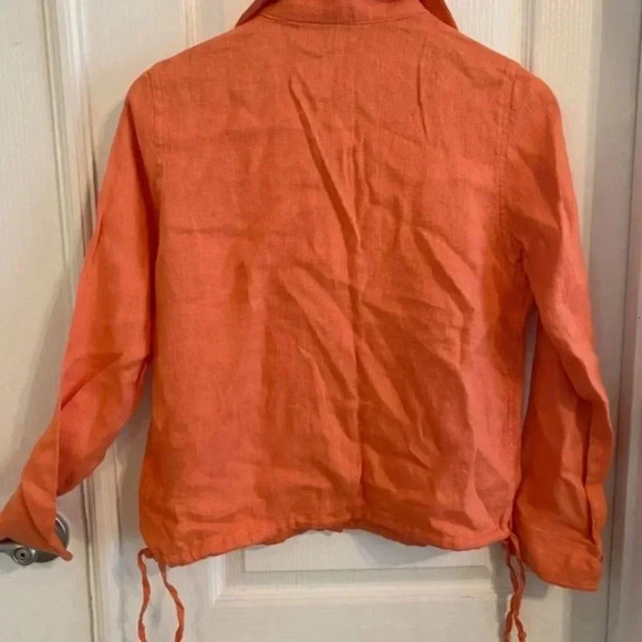 Elliot Lauren Orange Linen Button Down Top - Picture 6 of 6